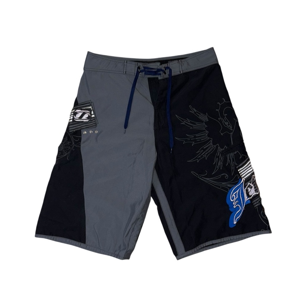Jetpilot Board Shorts Mens 32 Blue Big Logo Swim Trunks Surf Jetski Spellout